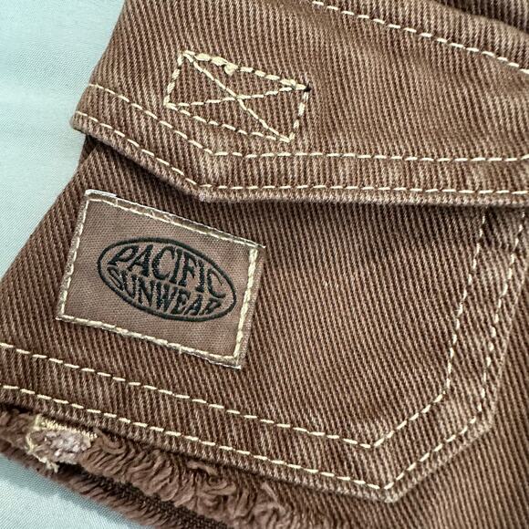 PacSun Brown, Cargo, High Waist, Unhemmed, Cut Off Shorts- S - Picture 9 of 9